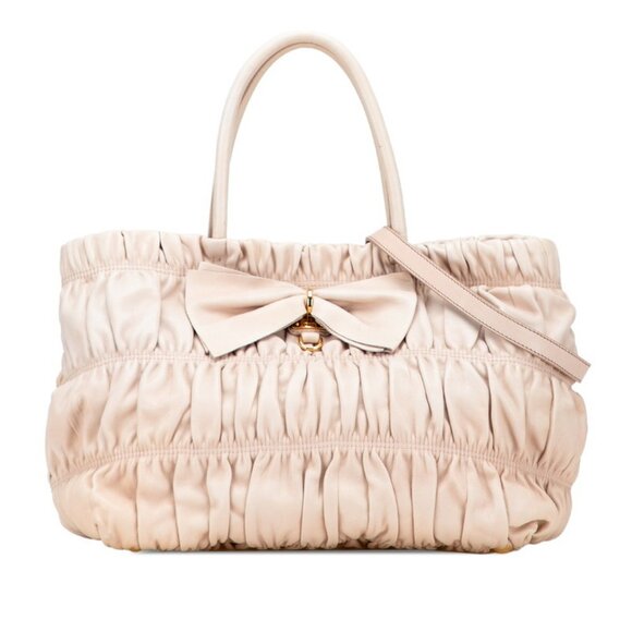 PRADA Cream Leather Shoulder Bag - Picture 1 of 9